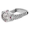 Image 6 : Rolex Ladies Stainless Steel Silver Index Dial 18K White Gold Diamond And Ruby B