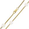 Image 1 : Estate 14k Yellow Gold 7.5mm White Pearl By The Yard 23.5" Cable Chain Necklace