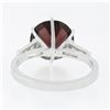 Image 7 : Vintage Platinum 4.29 ctw Round Garnet & Baguette Diamond 3 Stone Engagement Rin