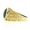 Image 6 : Vintage Mens 14K Yellow Gold Oval Cabochon Green Jade Sideways Nugget Band Ring