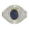 Image 4 : Vintage 14k TT Gold Cabochon Blue Star Sapphire w/ Round Diamond Cocktail Ring