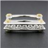 Image 2 : 14k TT Gold 0.60 ctw Round Channel Diamond Matte Squared Screw Double Band Ring
