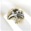 Image 3 : Vintage 14k TT Gold .30 ctw Diamond Textured Floral Nugget Statement Cocktail Ri