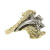 Image 5 : Vintage 14k TT Gold .30 ctw Diamond Textured Floral Nugget Statement Cocktail Ri