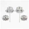 Image 4 : NEW 14K White Gold 0.85 ctw European Diamond Buttercup Prong Flower Stud Earring