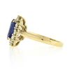 Image 6 : NEW 14k Yellow Gold 2.86 ctw Oval Violet Blue Tanzanite Round Diamond Halo Ring