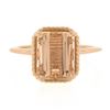 Image 4 : NEW 14k Rose Gold 3.13 ctw Emerald Cut Morganite Solitaire Twisted Wire Work Rin
