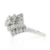 Image 6 : Vintage Platinum 4.58 ctw GIA Round & Pear Cut Diamond Domed Swirl Cocktail Ring