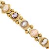 Image 4 : Vintage 14K Gold 6.25" Hardstone Cameo Polished Multi Shape Slide Charm Bracelet