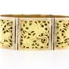 Image 3 : Vintage Solid 18k Yellow Gold Nautical Themed Hinged Square Panel Link Bracelet
