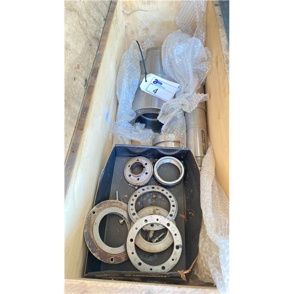 STEEL SPINDLE ASSEMBLY MACHINE PART IN WOODEN CRATE