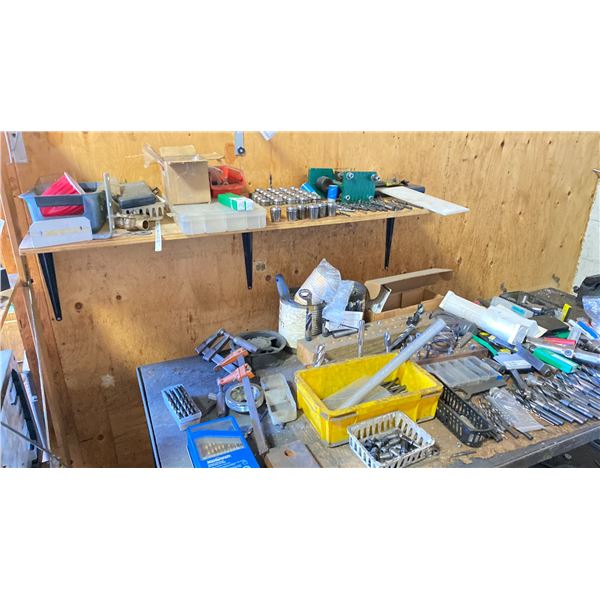 LARGE GROUP OF MACHINIST TOOLS-COLLETS, MILLING & DRILLING BITS ETC