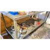 Image 1 : METAL WORK TABLE WITH 2 MECHANICS VISES APPROX 6 FTZL X  2.5 FT W X3 FT H COME WITH SIDE SHELF