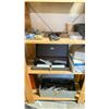 Image 4 : 1 WOODEN SHELF WITH ASSORTED SHOP ITEMS AND MISC TOOLS