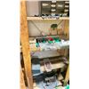 Image 3 : 1 WOODEN SHELF WITH ASSORTED SHOP ITEMS AND MISC TOOLS
