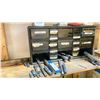 Image 4 : 1 WOODEN SHELF WITH ASSORTED SHOP ITEMS AND MISC TOOLS