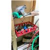 Image 3 : 1 WOODEN SHELF WITH ASSORTED SHOP ITEMS AND MISC TOOLS