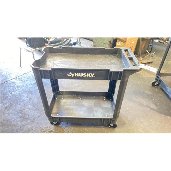 HUSKY BLACK PLASTIC MOBILE SHOP CART