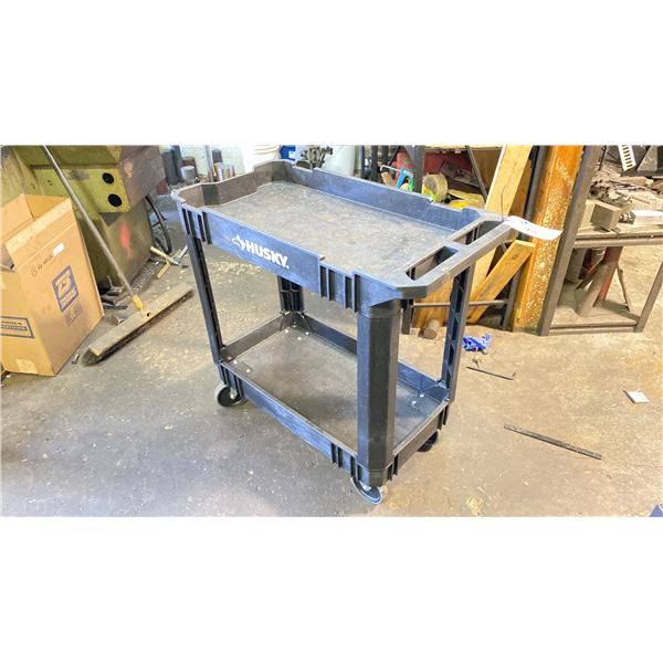 HUSKY BLACK PLASTIC MOBILE SHOP CART
