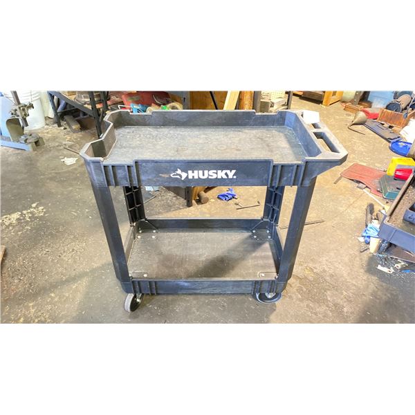 HUSKY BLACK PLASTIC MOBILE SHOP CART
