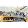 Image 3 : WOOD SHELVING UNIT FULL OF VARIOUS JAWS AND CLAMPS FOR LATHE