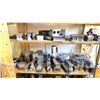 Image 4 : WOOD SHELVING UNIT FULL OF VARIOUS JAWS AND CLAMPS FOR LATHE