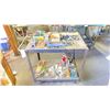 Image 1 : METAL ROLLING SHOP CART WITH ASSORTED ITEMS CLAMP SET SMALL VISE PUNCH SET AND MUCH MORE