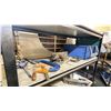 Image 3 : METAL SHELVING UNIT WITH MACHINE CLAMPING SET, ASSORTED TOOLS SHELF IS 6FT HX 5FT W X 1.5 FT D