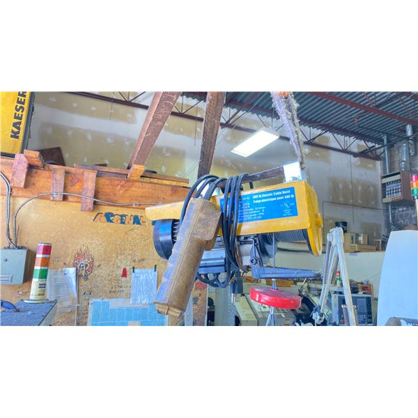 POWER FIST ELECTRIC HOIST 220 LBS CAP. 33 FT PER MIN COME WITH STEEL BEAM