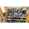 Image 10 : DOUBLE WOODEN SHELF UNIT FILLED WITH ASSORTED MACHINIST TOOLING PARTS AND ACCESSORIES FOR