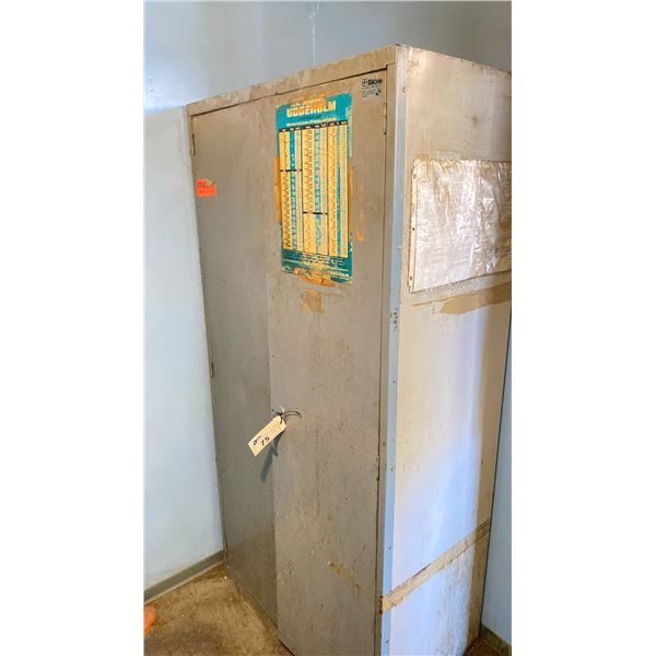 2 DOOR METAL STORAGE CABINET WITH CONTENTS