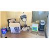 Image 4 : TWO SMALL COMPACT BAR FRIDGES TWO COFFEE MAKERS, TIME CLOCK PUNCH, MAGNIFYING LAMP AND MICROWAVE