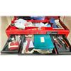 Image 8 : CRAFTSMEN TWO PIECE ROLLING TOOL BOX WITH CONTENTS AND ASSORTED TOOLS HANGING ON STAIRS