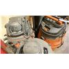 Image 2 : GROUP OF THREE SHOP VACUUMS WITH HOSES AND ASSORTED MISC ITEMS UNDER STAIRS