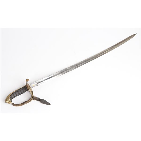 British  Signed General Officer's Sword w/ Scabbard, 1860-1901