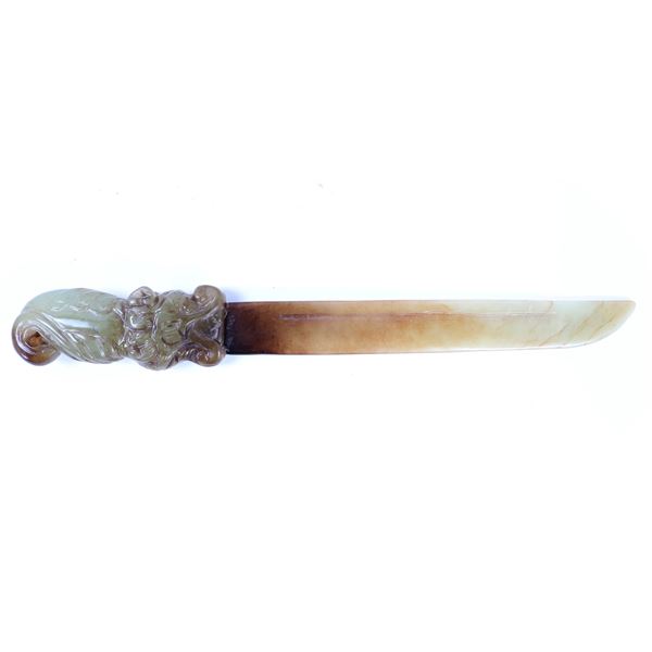 Handsome Chinese Jade Carved Dagger