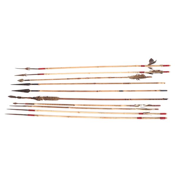 Collection of Ten Various Philippine Bamboo Arrows