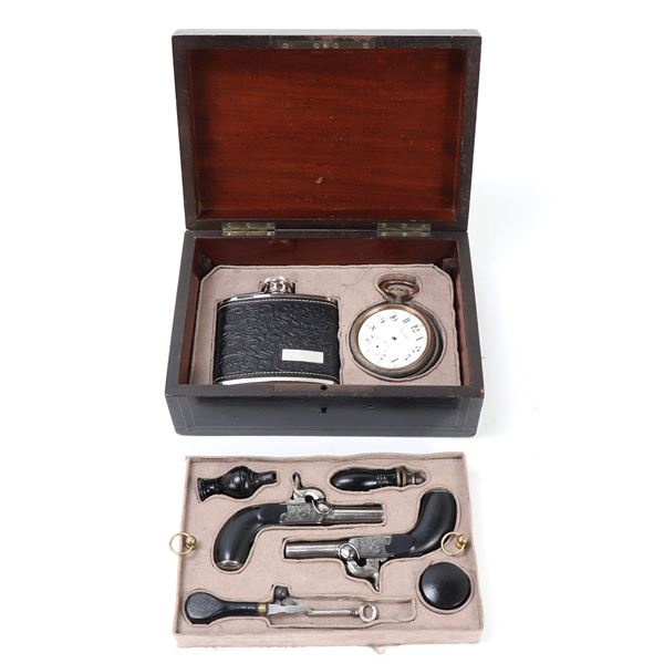 Cased Set of Percussion Drop Trigger Pistols