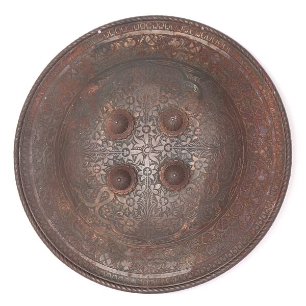 Heavy Cast Iron Incised Dhal Shield