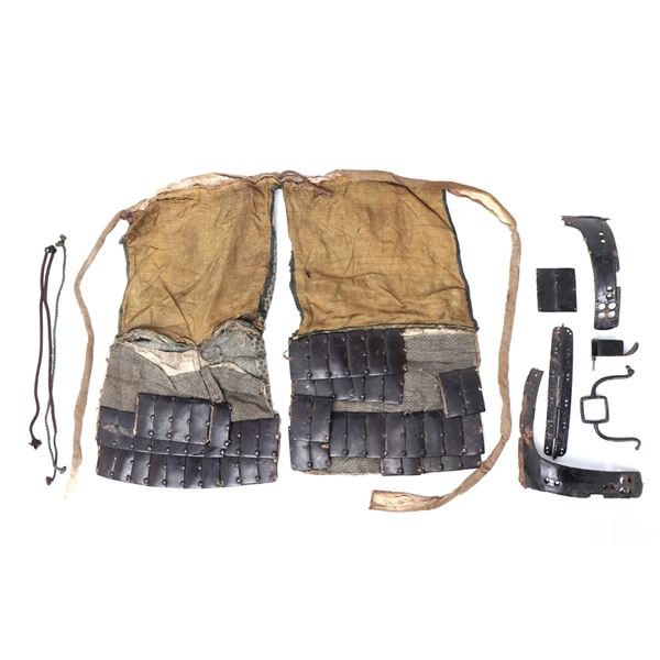 Japanese Samurai Armour Haidate & Do Parts, Edo Period 1603-1868