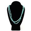Image 1 : Dual Strand Raw Turquoise Necklace