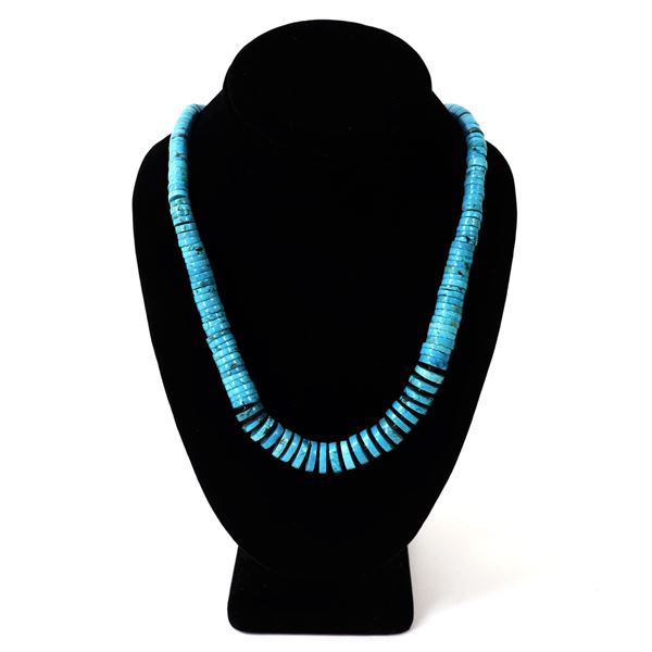 Gorgeous Turquoise Disc Bead Necklace