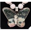 Image 3 : Stunning Rhodonite & Multi-Gem Butterfly Necklace