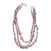 Image 5 : Turquoise & Coral Tripple Strand Necklace