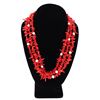 Image 1 : Amazing Bright Red & Pearl Layered Necklace