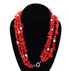 Image 5 : Amazing Bright Red & Pearl Layered Necklace