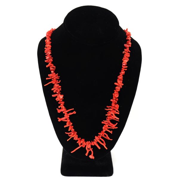 Lovely Bright Red Coral Necklace