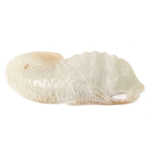 Gorgeous Chinese Nephrite Jade Fish Pendant