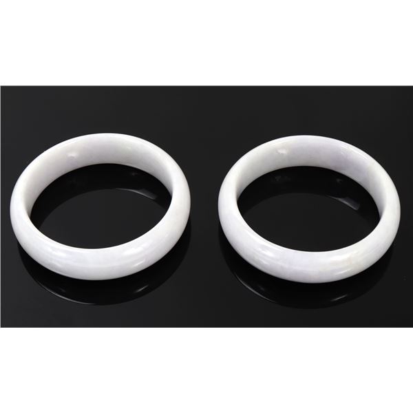 Gorgeous Pair of Lavendar Purple Jadeite Bracelets