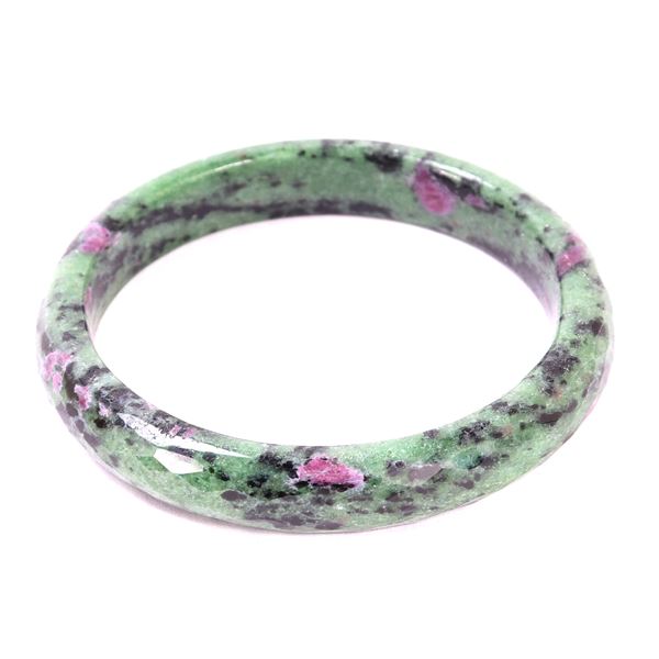Gorgeous Diamond Cut Chinese Mixed Jade Bangle Bracelet